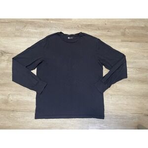 Vintage Gap Athletic Fit Men's Sz L Long Sleeve Shirt Large Black Crew Neck